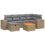 Juego de sofás jardín con cojines beige mezcla 7 pzas ratán PE by , Garden sets - Ref: Foro24-3265175, Price: 442,99 €, Disco...