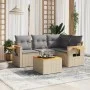 Juego de sofás jardín con cojines 5 pzas ratán sintético beige by , Garden sets - Ref: Foro24-3226780, Price: 336,42 €, Disco...