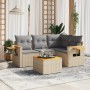 Juego de sofás jardín con cojines 5 pzas ratán sintético beige by , Garden sets - Ref: Foro24-3226780, Price: 330,12 €, Disco...