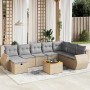 Juego de sofás jardín con cojines beige mezcla 9 pzas ratán PE by , Garden sets - Ref: Foro24-3265098, Price: 532,65 €, Disco...