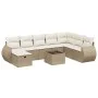 Set de sofás de jardín 9 pzas con cojines ratán sintético beige von , Gartensets - Ref: Foro24-3264214, Preis: 656,86 €, Raba...
