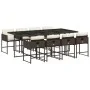 Set comedor para jardín 9 pzas y cojines ratán sintético marrón de , Conjuntos de jardín - Ref: Foro24-3211281, Precio: 578,3...