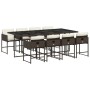 Set comedor para jardín 9 pzas y cojines ratán sintético marrón von , Gartensets - Ref: Foro24-3211281, Preis: 506,43 €, Raba...