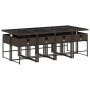 Set comedor para jardín 9 pzas y cojines ratán sintético marrón von , Gartensets - Ref: Foro24-3211281, Preis: 506,43 €, Raba...