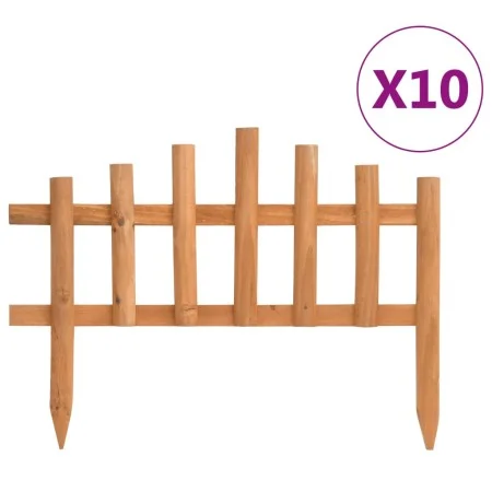 Garden edging 10 units fir wood 4.4 m by vidaXL, Garden edging and edging - Ref: Foro24-314846, Price: 40,37 €, Discount: %