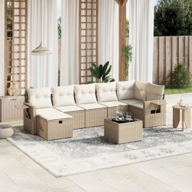 Juego de sofás de jardín con cojines beige 8 pzas ratán PE de , Conjuntos de jardín - Ref: Foro24-3263824, Precio: 520,18 €, ...