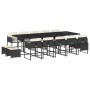 Set comedor de jardín con cojines 15 pzas ratán sintético negro by , Garden sets - Ref: Foro24-3211350, Price: 743,35 €, Disc...