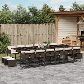 Set de muebles jardín 17 pzas y cojines ratán sintético marrón von , Gartensets - Ref: Foro24-3211365, Preis: 870,87 €, Rabat...