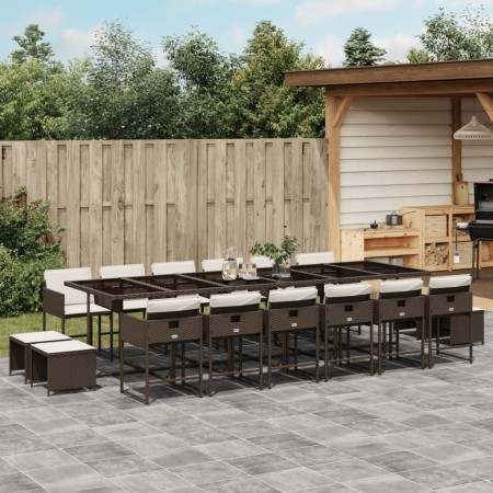 Set de muebles jardín 17 pzas y cojines ratán sintético marrón von , Gartensets - Ref: Foro24-3211365, Preis: 870,87 €, Rabat...