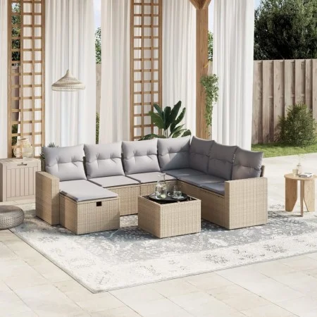 Juego de sofás jardín con cojines beige mezcla 8 pzas ratán PE by , Garden sets - Ref: Foro24-3263535, Price: 491,32 €, Disco...