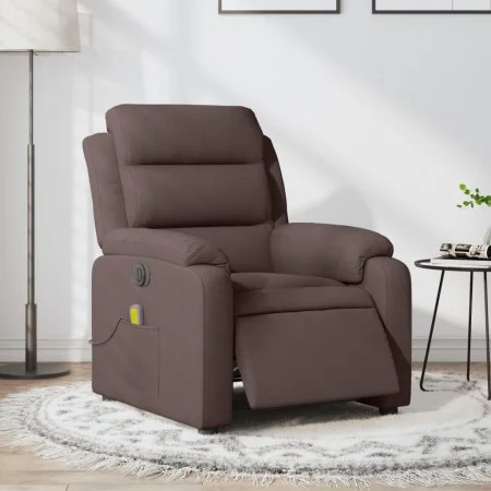 Sillón reclinable de masaje eléctrico tela marrón oscuro de , Sillones - Ref: Foro24-3204973, Precio: 295,11 €, Descuento: %