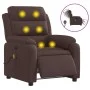 Sillón reclinable de masaje eléctrico tela marrón oscuro de , Sillones - Ref: Foro24-3204973, Precio: 295,11 €, Descuento: %