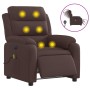Sillón reclinable de masaje eléctrico tela marrón oscuro by , Armchairs - Ref: Foro24-3204973, Price: 291,57 €, Discount: %
