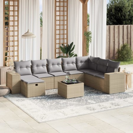 Juego de sofás jardín con cojines beige mezcla 9 pzas ratán PE by , Garden sets - Ref: Foro24-3264525, Price: 542,26 €, Disco...