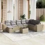 Juego de sofás jardín con cojines beige mezcla 9 pzas ratán PE by , Garden sets - Ref: Foro24-3264525, Price: 571,64 €, Disco...