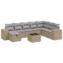 Juego de sofás jardín con cojines beige mezcla 9 pzas ratán PE by , Garden sets - Ref: Foro24-3264525, Price: 571,64 €, Disco...