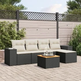 Set de sofás de jardín 6 piezas y cojines ratán sintético negro von , Gartensets - Ref: Foro24-3257750, Preis: 360,47 €, Raba...