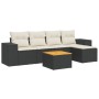 Set de sofás de jardín 6 piezas y cojines ratán sintético negro von , Gartensets - Ref: Foro24-3257750, Preis: 353,21 €, Raba...