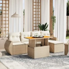 Juego de sofás jardín con cojines 6 pzas ratán sintético beige de , Conjuntos de jardín - Ref: Foro24-3272171, Precio: 472,84...