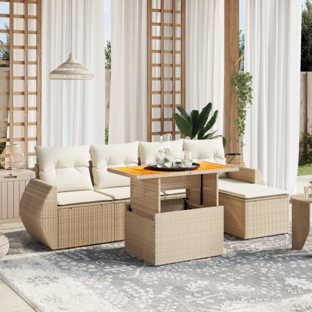 Juego de sofás jardín con cojines 6 pzas ratán sintético beige von , Gartensets - Ref: Foro24-3272171, Preis: 433,81 €, Rabat...