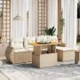 Juego de sofás jardín con cojines 6 pzas ratán sintético beige by , Garden sets - Ref: Foro24-3272171, Price: 475,57 €, Disco...