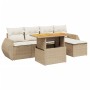 Juego de sofás jardín con cojines 6 pzas ratán sintético beige von , Gartensets - Ref: Foro24-3272171, Preis: 433,81 €, Rabat...