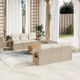 Set sofás de jardín 7 piezas y cojines ratán sintético beige by , Modular outdoor sofas - Ref: Foro24-3224455, Price: 503,94 ...