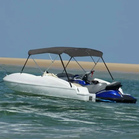 Anthrazitgraue 3-Bogen-Bimini-Markise 183x160x137 cm von vidaXL, Aufbewahrungsabdeckungen für Boote - Ref: Foro24-93134, Prei...