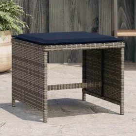 Taburetes de jardín con cojines 4 uds ratán PE gris 40x40x35 cm von , Hocker für den Außenbereich - Ref: Foro24-4007490, Prei...