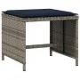 Taburetes de jardín con cojines 4 uds ratán PE gris 40x40x35 cm von , Hocker für den Außenbereich - Ref: Foro24-4007490, Prei...