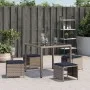 Taburetes de jardín con cojines 4 uds ratán PE gris 40x40x35 cm von , Hocker für den Außenbereich - Ref: Foro24-4007490, Prei...