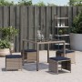 Taburetes de jardín con cojines 4 uds ratán PE gris 40x40x35 cm von , Hocker für den Außenbereich - Ref: Foro24-4007490, Prei...