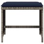 Taburetes de jardín con cojines 4 uds ratán PE gris 40x40x35 cm de , Otomanas de exterior - Ref: Foro24-4007490, Precio: 79,00 €