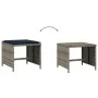 Taburetes de jardín con cojines 4 uds ratán PE gris 40x40x35 cm von , Hocker für den Außenbereich - Ref: Foro24-4007490, Prei...