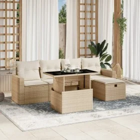 Juego de sofás jardín con cojines 6 pzas ratán sintético beige by , Garden sets - Ref: Foro24-3274808, Price: 445,82 €, Disco...