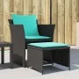 Sillón de jardín con reposapiés ratán sintético negro von , Gartensets - Ref: Foro24-368624, Preis: 122,43 €, Rabatt: %