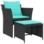 Sillón de jardín con reposapiés ratán sintético negro von , Gartensets - Ref: Foro24-368624, Preis: 122,43 €, Rabatt: %