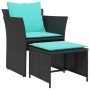 Sillón de jardín con reposapiés ratán sintético negro von , Gartensets - Ref: Foro24-368624, Preis: 119,84 €, Rabatt: %
