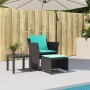 Sillón de jardín con reposapiés ratán sintético negro von , Gartensets - Ref: Foro24-368624, Preis: 119,84 €, Rabatt: %
