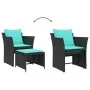 Sillón de jardín con reposapiés ratán sintético negro von , Gartensets - Ref: Foro24-368624, Preis: 122,43 €, Rabatt: %