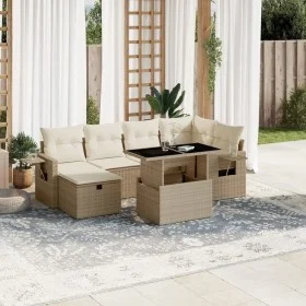 Set sofás de jardín 7 piezas y cojines ratán sintético beige by , Garden sets - Ref: Foro24-3274978, Price: 547,33 €, Discoun...