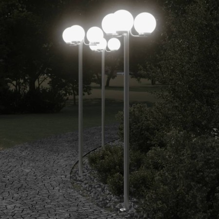 Farolas de exterior 3 unidades acero inoxidable 215 cm von , Außenbeleuchtung - Ref: Foro24-4006390, Preis: 220,55 €, Rabatt: %