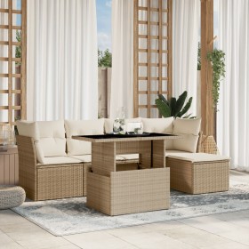 Juego de sofás jardín con cojines 6 pzas ratán sintético beige von , Gartensets - Ref: Foro24-3266548, Preis: 403,67 €, Rabat...
