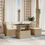 Juego de sofás jardín con cojines 6 pzas ratán sintético beige by , Garden sets - Ref: Foro24-3266548, Price: 418,82 €, Disco...