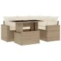 Juego de sofás jardín con cojines 5 pzas ratán sintético beige by , Garden sets - Ref: Foro24-3267248, Price: 421,47 €, Disco...