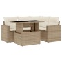 Juego de sofás jardín con cojines 5 pzas ratán sintético beige by , Garden sets - Ref: Foro24-3267248, Price: 398,39 €, Disco...