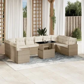 Set de sofás de jardín 11pzas con cojines ratán sintético beige von , Gartensets - Ref: Foro24-3267518, Preis: 766,03 €, Raba...