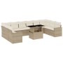 Set de sofás de jardín 11pzas con cojines ratán sintético beige by , Garden sets - Ref: Foro24-3267518, Price: 736,77 €, Disc...