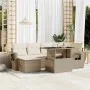 Set sofás de jardín 7 piezas y cojines ratán sintético beige by , Garden sets - Ref: Foro24-3268048, Price: 528,65 €, Discoun...
