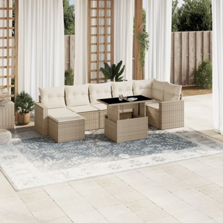 Set de sofás de jardín y cojines 8 piezas ratán sintético beige by , Garden sets - Ref: Foro24-3267428, Price: 547,49 €, Disc...